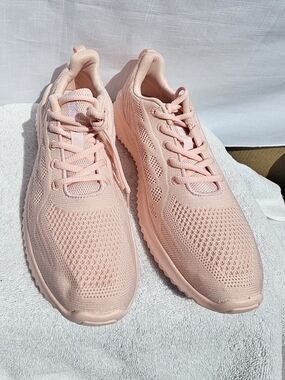 AKK fashionable Women’s Lightweight Pink Knit Sneakers Breathable Sz 41/ 19.5 US